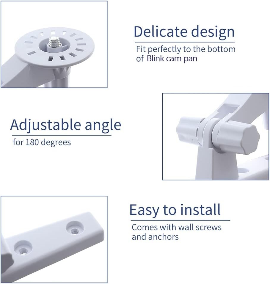 Wall Mount Compatible with Blink Mini Pan-Tilt Camera, 2 Pack Adjustable Angles