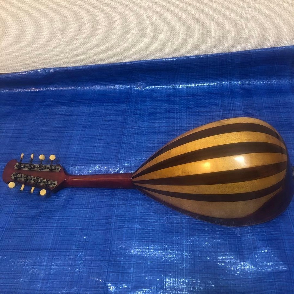 Wooden mandolin 8 string flower pattern