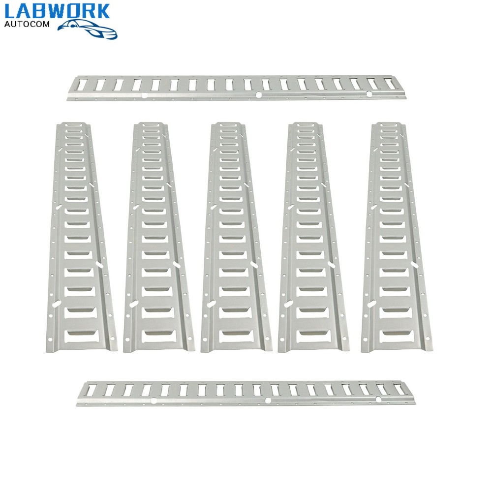 24 Piece 3' Galvanized E Track Rail Set Silver Finish W/ O Ring End Caps For Van