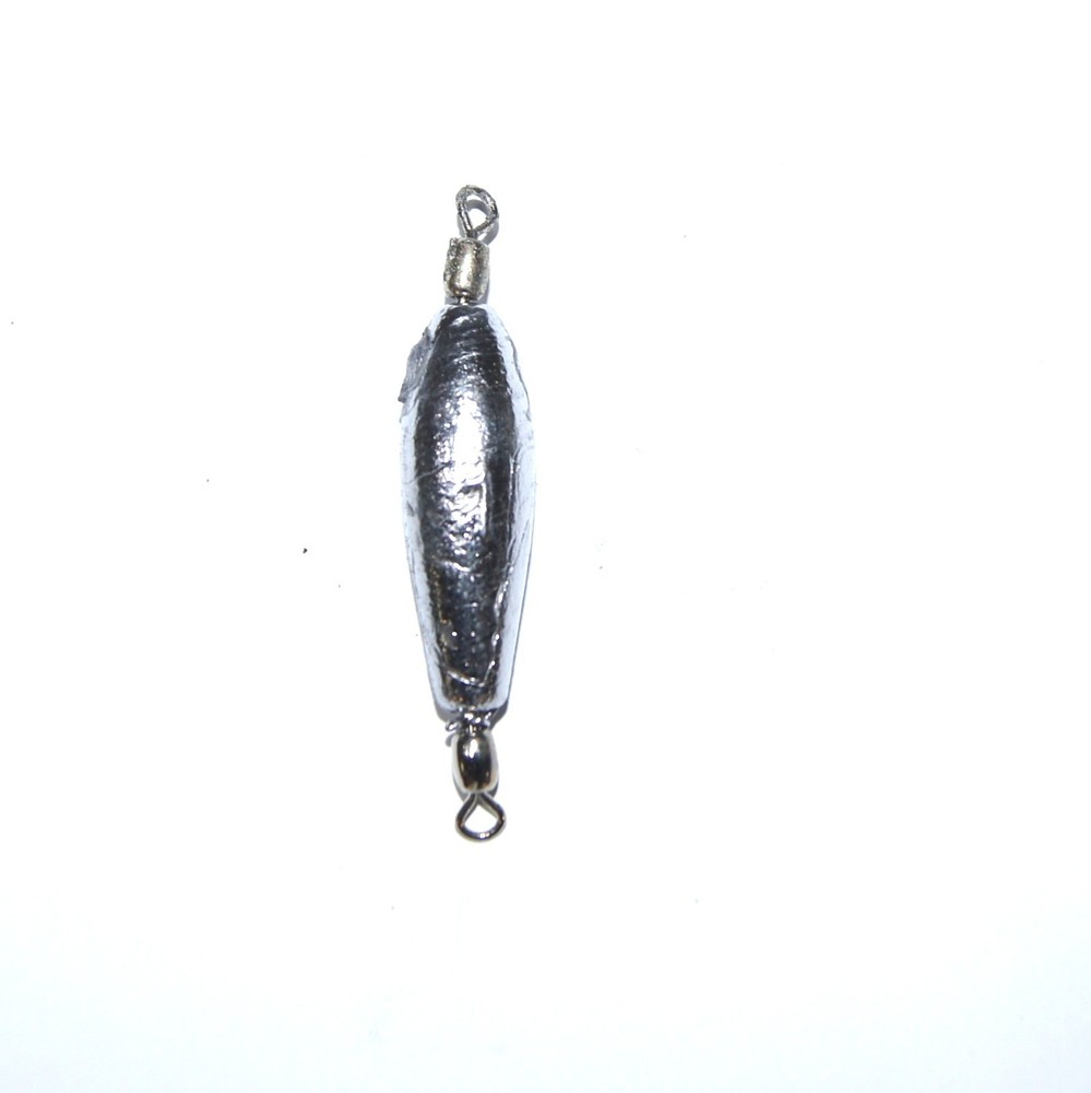TROLLING SINKER, UNPAINTED WITH DUAL SWIVELS, (8) PER PKG.