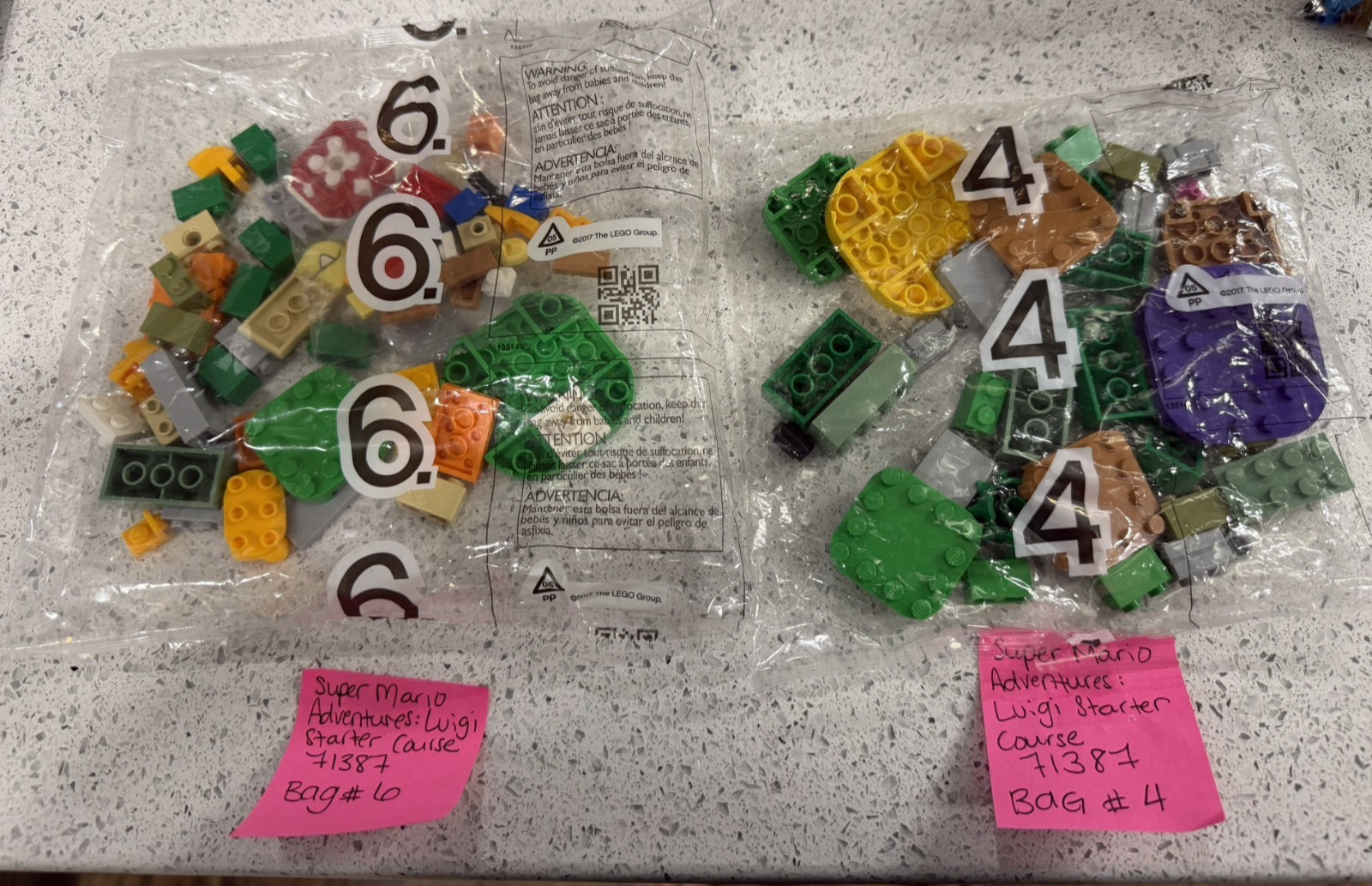 LEGO Super Mario Adventures with Luigi Starter Course 71387 SEALED BAGS 4 And 6