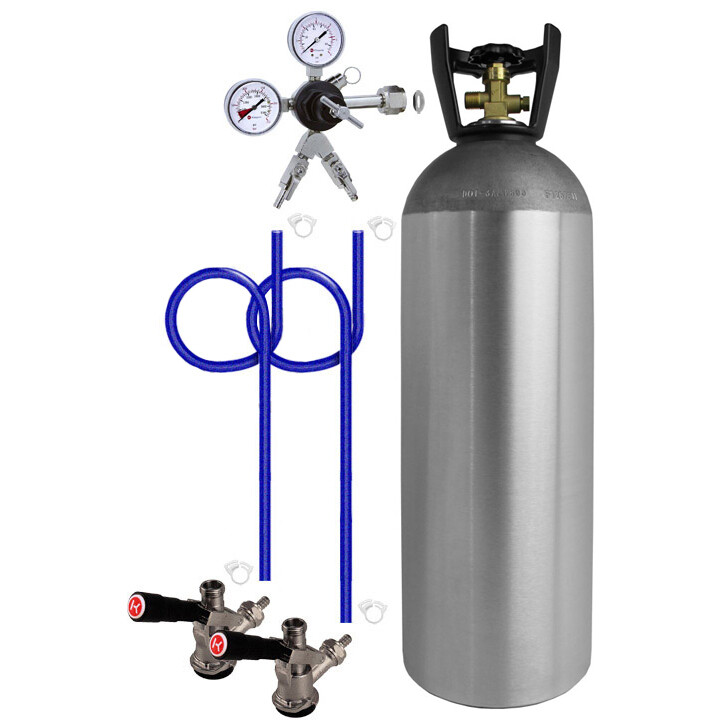 Kegco 2 Keg Direct Draw Kit for Kegerators and Jockey Boxes with 20 lb. CO2 Tank