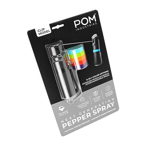 POM Pepper Spray Flip Top Clip - Maximum Strength OC Spray (Up to 12 Ft.)