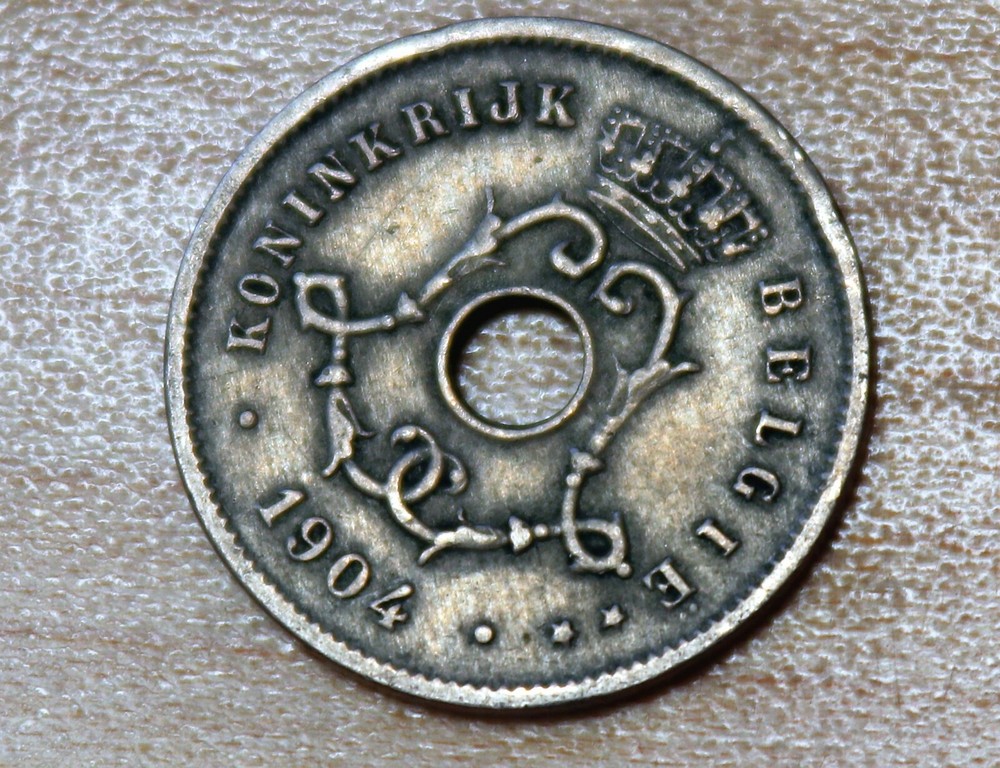 1904 Belgium 5 Centimes Dutch text