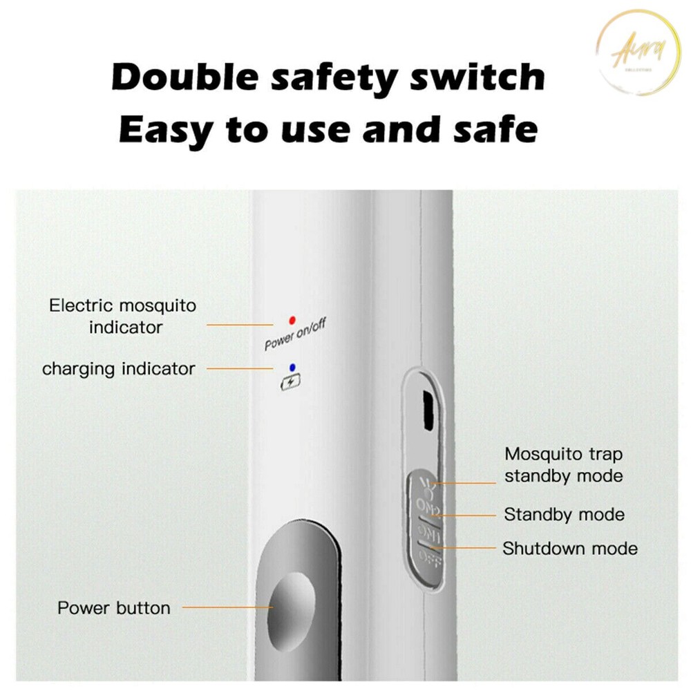 Electronic Fly Swatter Handheld Mosquito Killer Rechargeable Racket Zapper