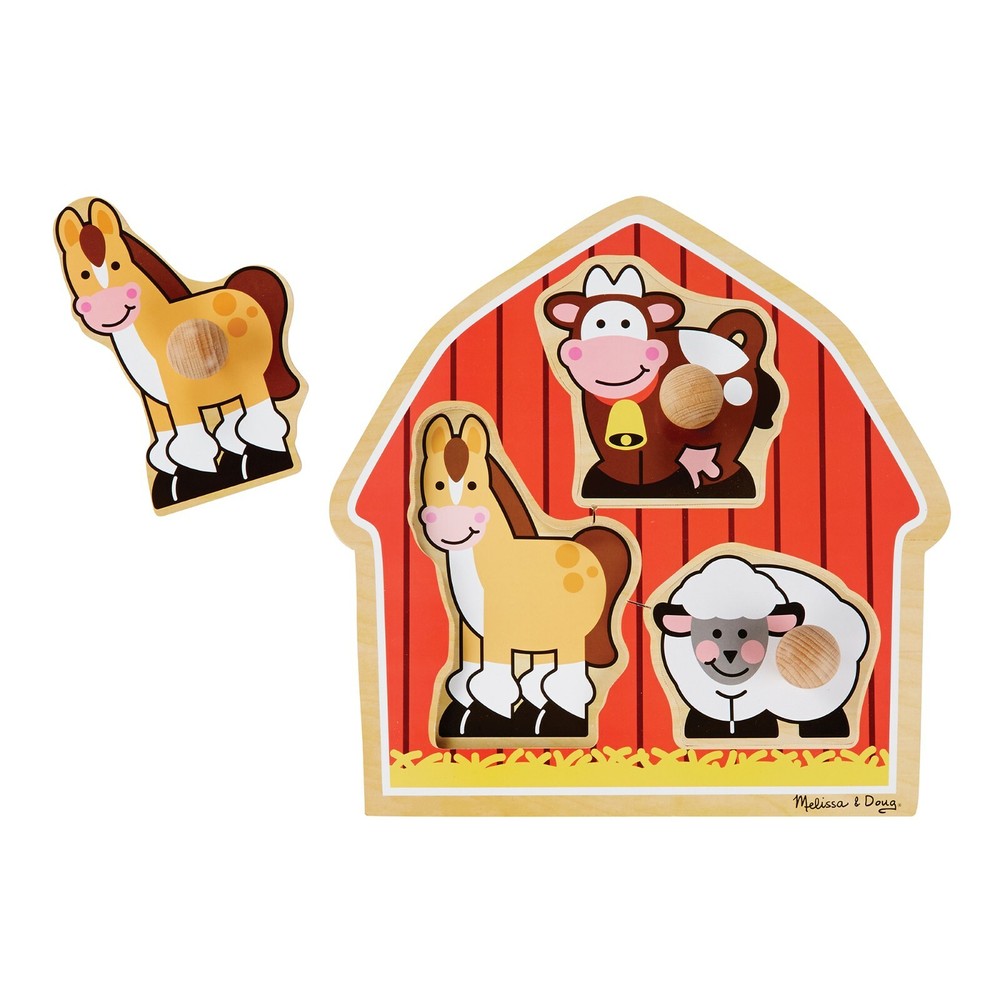 Melissa & Doug - Barnyard Animals Jumbo Knob Puzzle