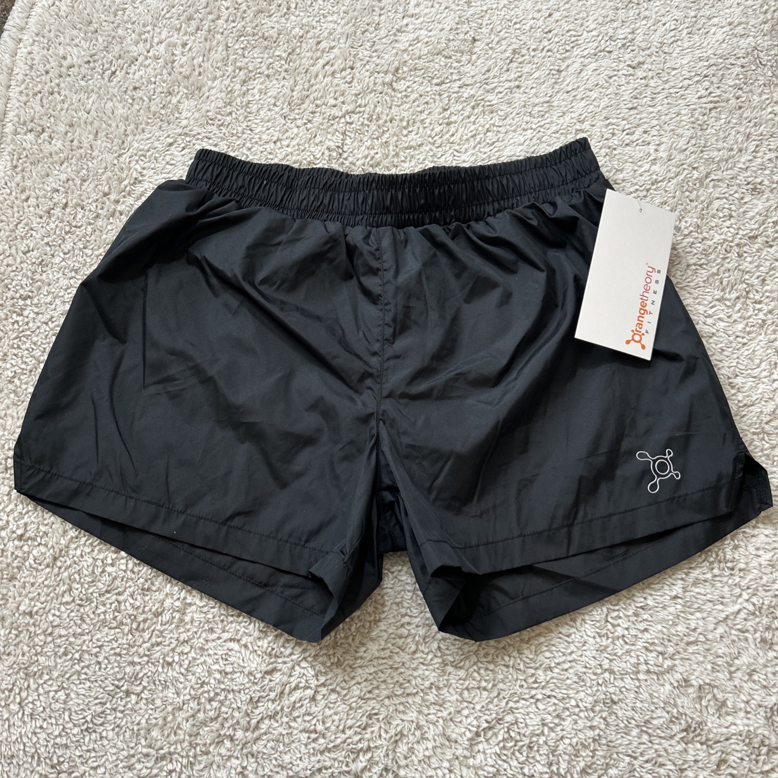 Orangetheory Fitness OTF Taffeta Lined Shorts Womens Small Black Workout Running
