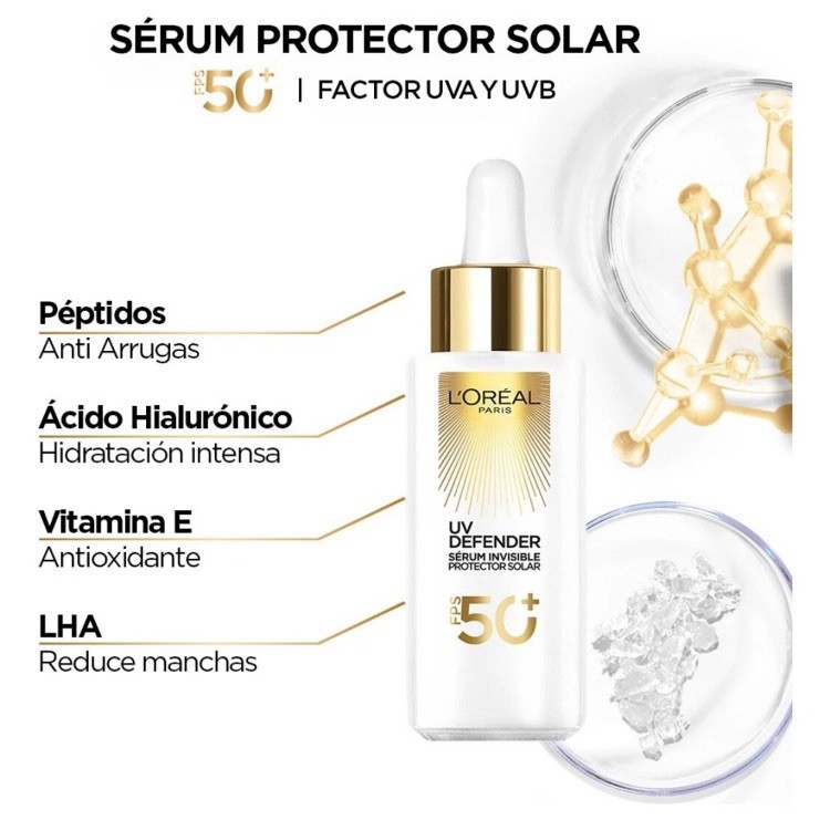 L'Oréal UV Defender Serum Invisible Protector Solar FPS 50+