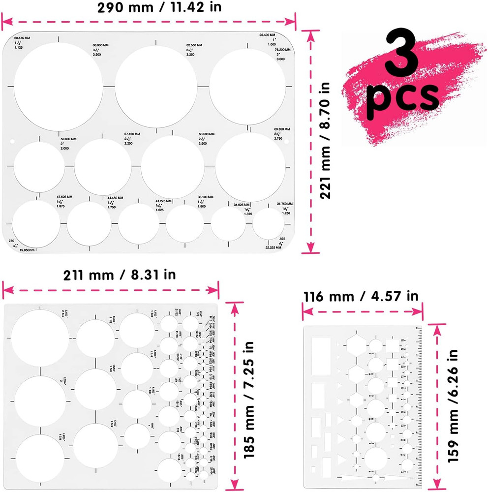Circle Template Circle round Stencil Templates for Drafting for Office and Schoo