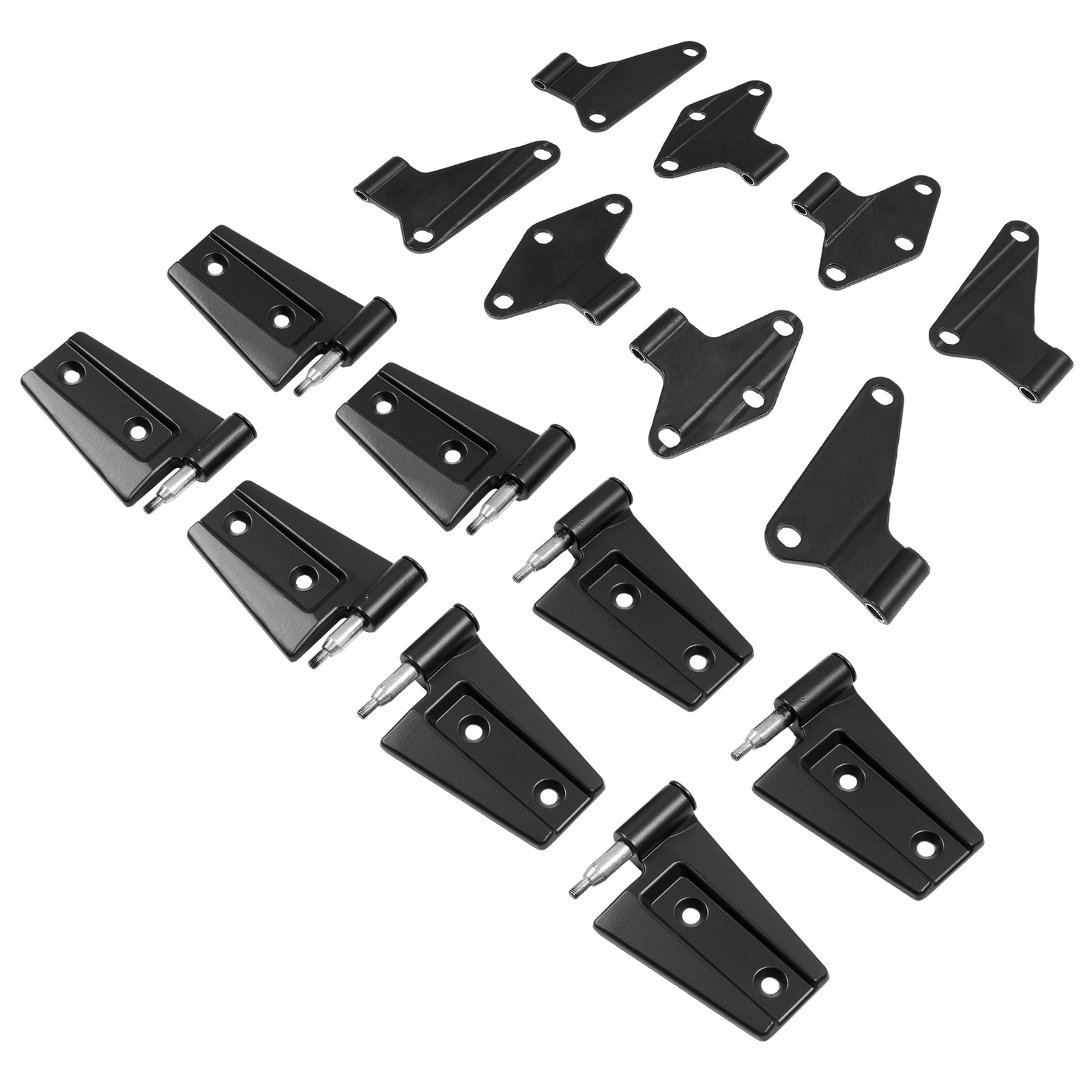 Fits 2007-2018 Jeep Wrangler JK Body Door Hinge Replacement Set Screw-On 16pcs