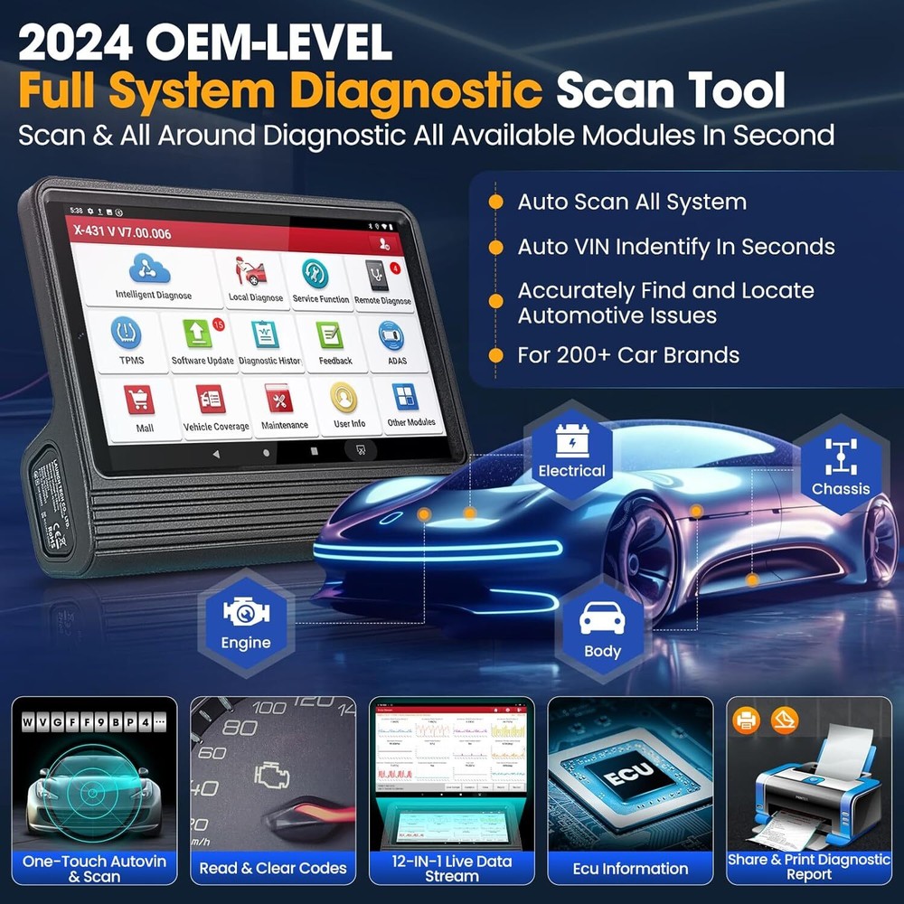 2025 LAUNCH X431 V PRO Elite PRO5 Car OBD2 Scanner Diagnostic Tool ECU Coding BT
