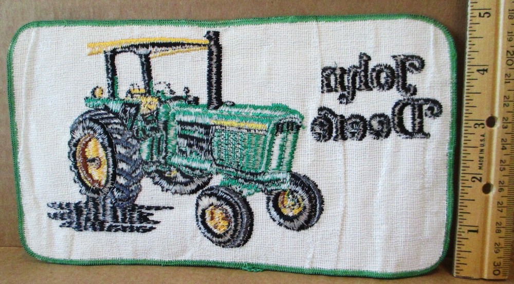 John Deere Utility Tractor Embroidered Patch Jacket Uniform Coat jd BIG! 8.75"w