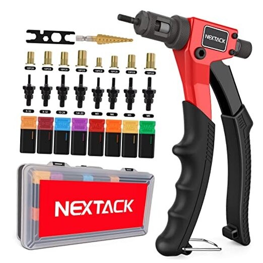 Rivet Nut Tool Kit with a Step 8-inch Single-handed Rivnut Tool Kit/80 Nutserts