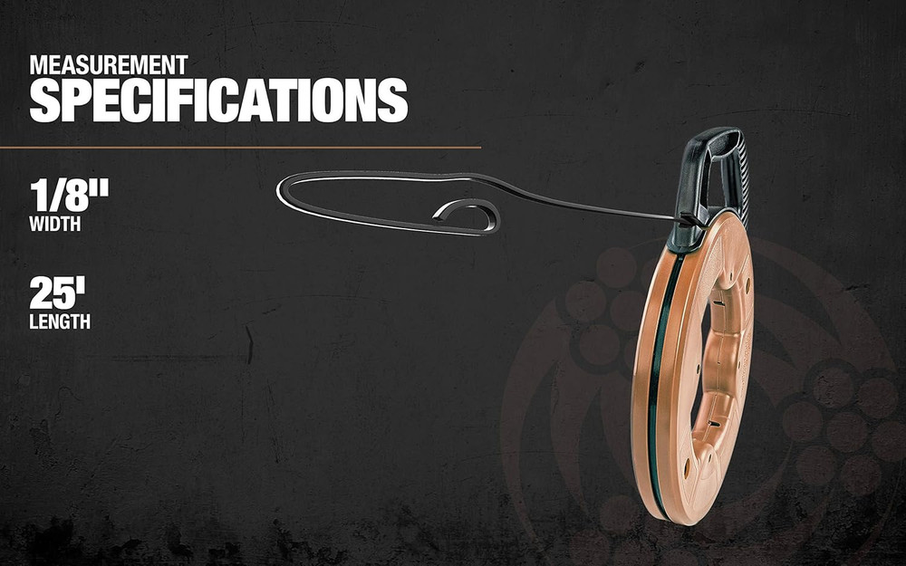 Fish Tape Tool 1/8-Inch Tempered Spring Steel Efficient Wire Pulling High-Impact