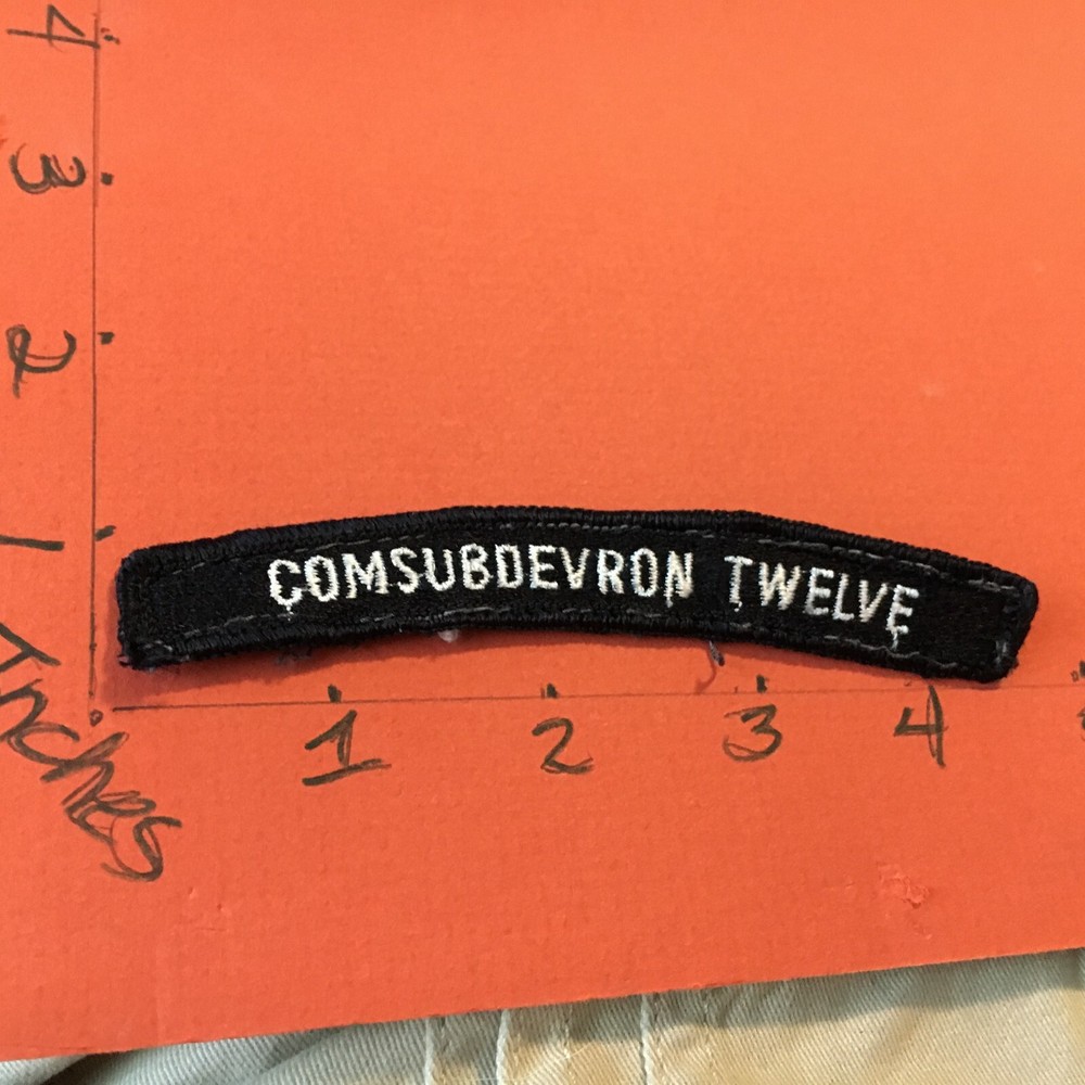 US NAVY SHOULDER STRIP TAB rocker PATCH COMSUBDEVRON TWELVE