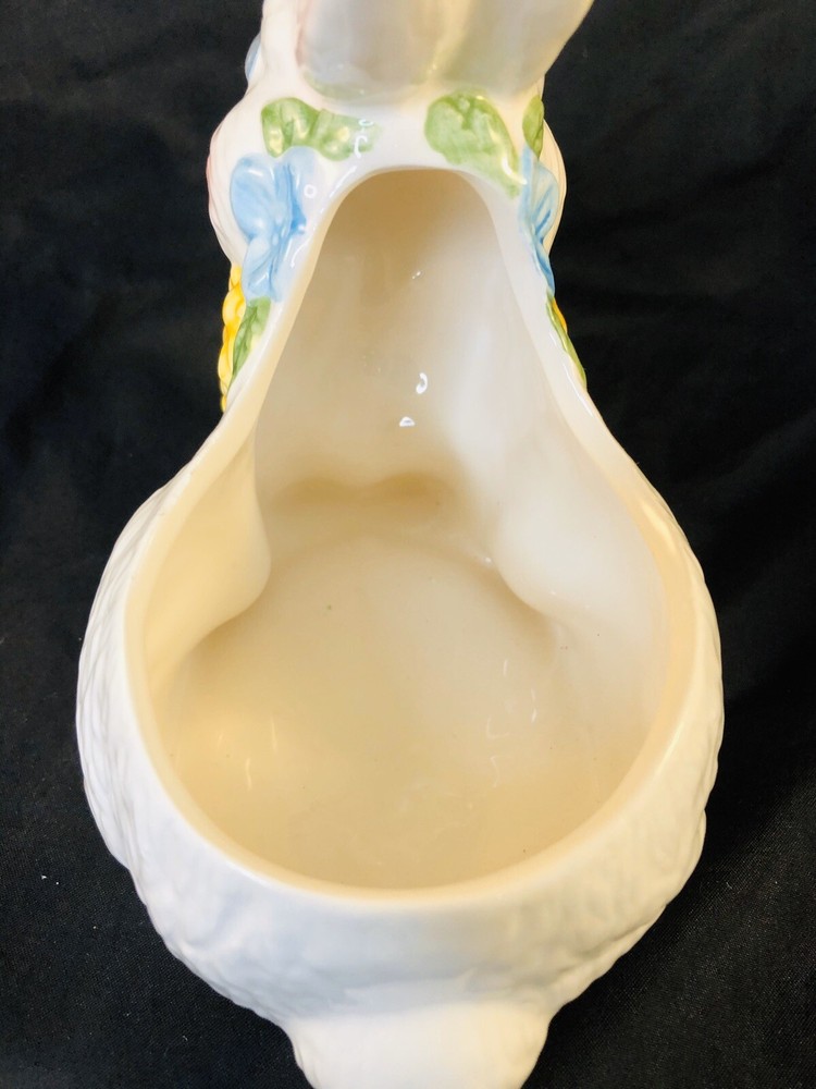 Easter Bunny Ceramic Candy Dish and plush