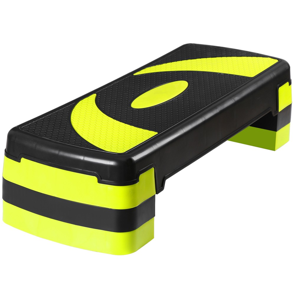 Adjustable Workout Aerobic Stepper, Aerobic Exercise Step Platform with 4 Risers