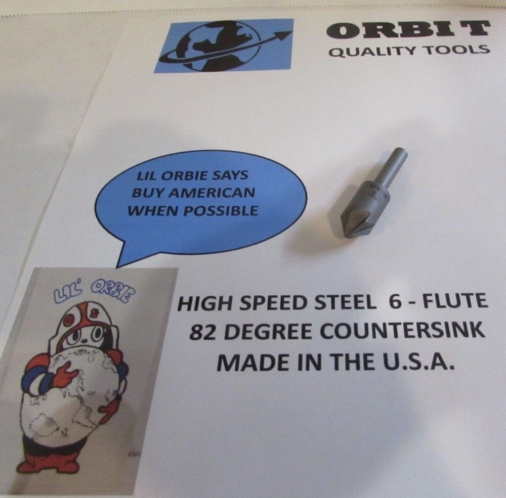 6-FLUTE 1/2" COUNTERSINK--U.S.A.--82 DEGREE