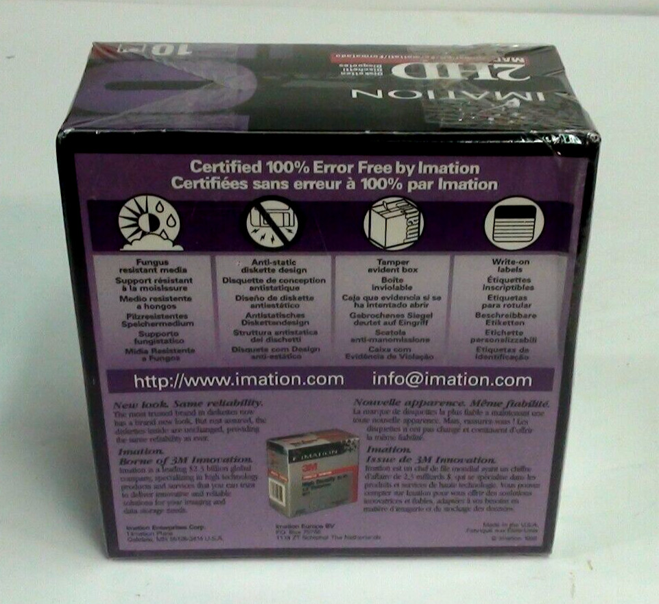 3M IMATION MAC FORMATTED HIGH DENSITY 2HD 3.5 DISKETTES 2 BOXES 10 DISKS EACH