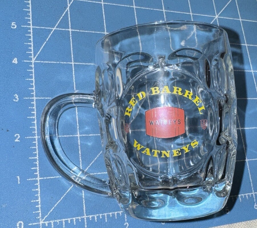 Vintage Collectible Watneys Red Barrel Beer Mug Glass 8oz London England