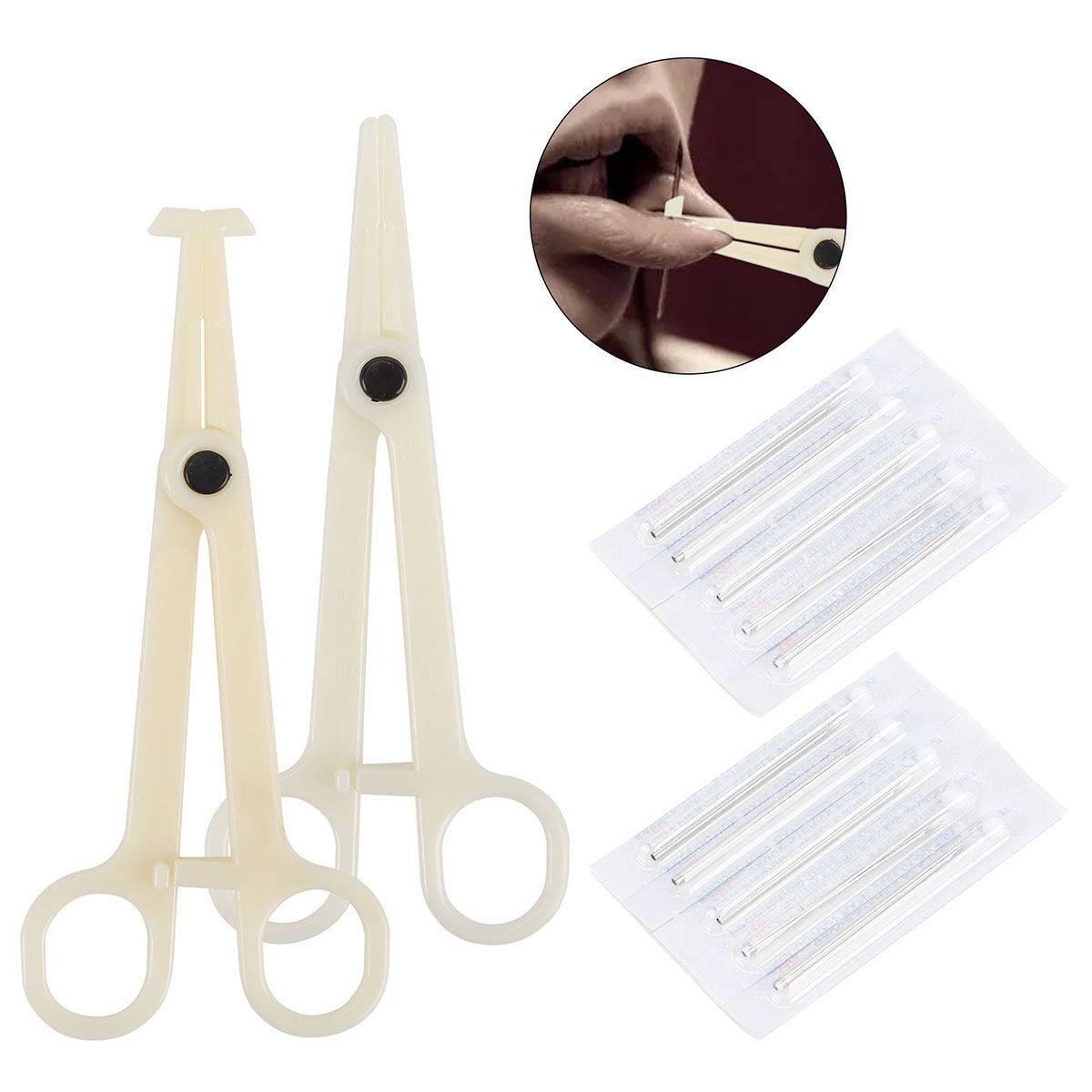 84 Pcs Professional Body Piercing Tool Kit Ear Nose Navel Nipple Needles Set