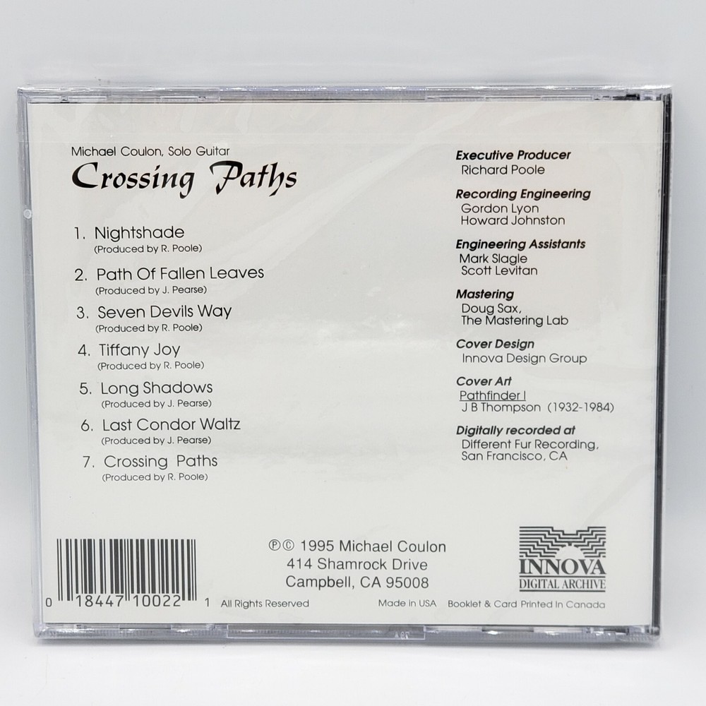 Michael Coulon Solo Guitar Crossing Paths CD 1995 Sealed