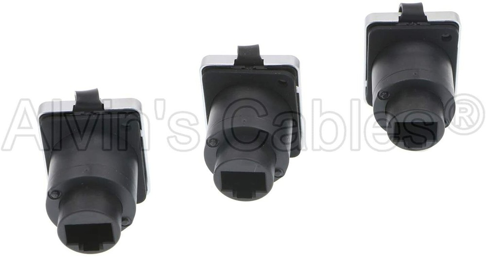 3x RJ45 Waterproof Coupler Sockets Connector IP65 Ethernet Panel Mount Connector