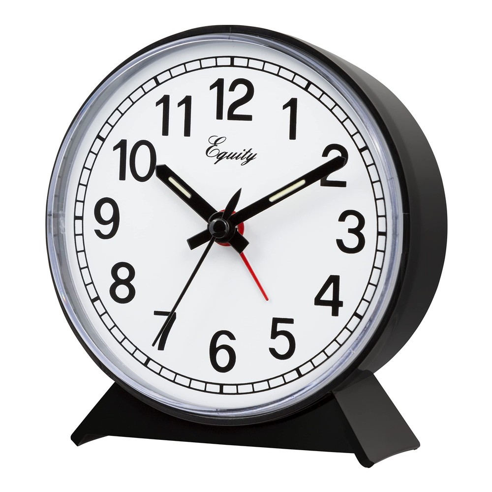 Equity 14075 Black Analog Wind-Up Alarm Clock Small,