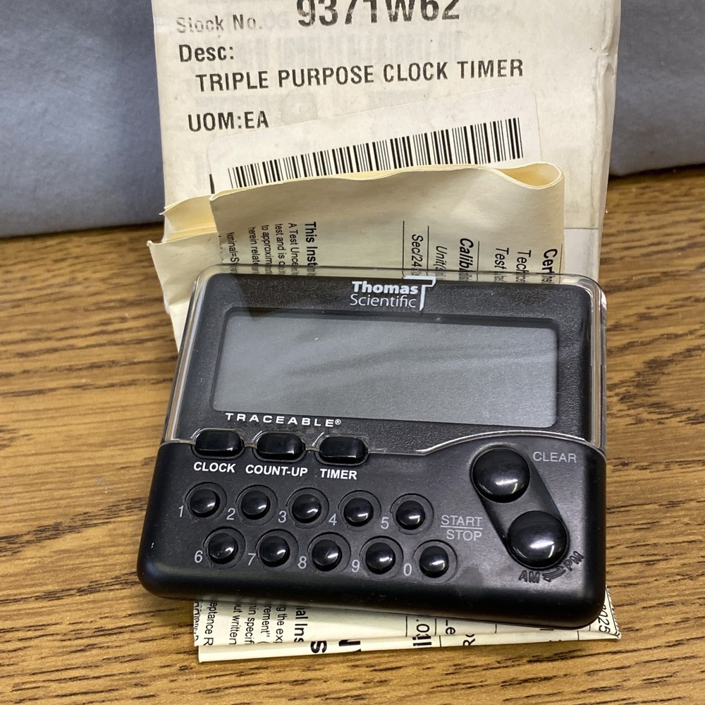 Traceable triple purpose clock timer￼9371w62 battery operated