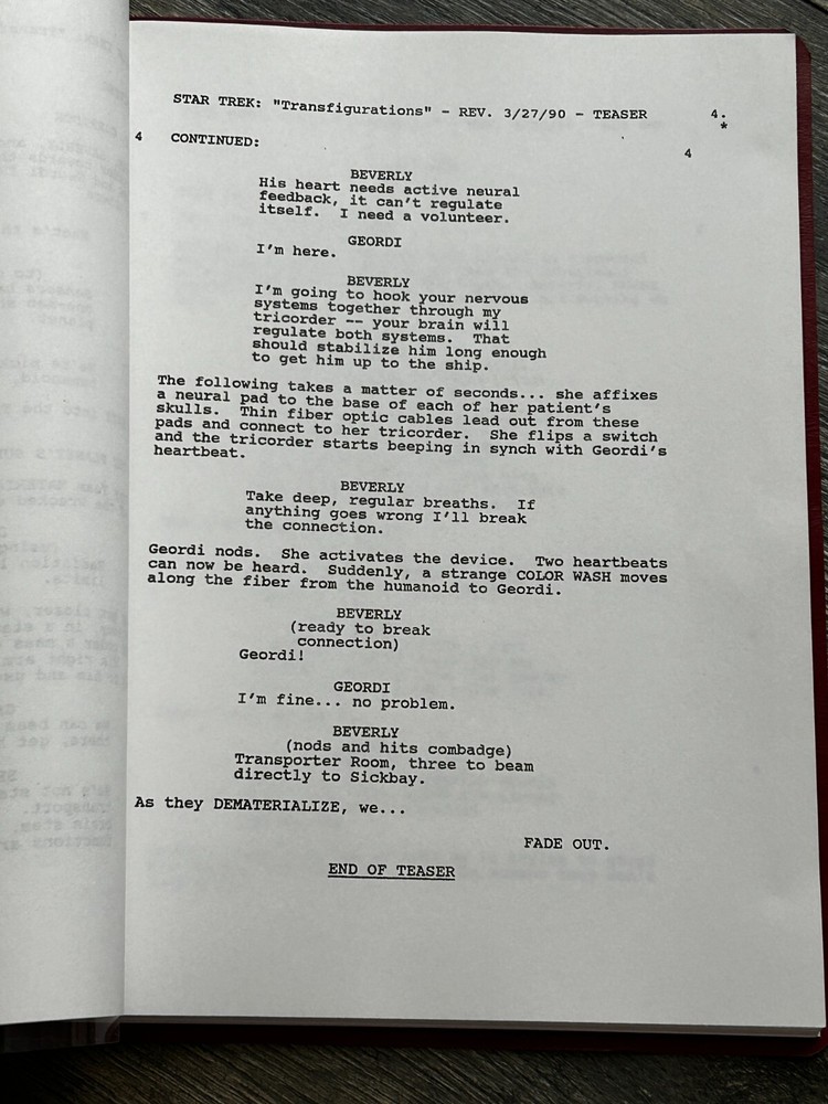STAR TREK Script The Next Generation Transfigurations Revised Final Draft 1990