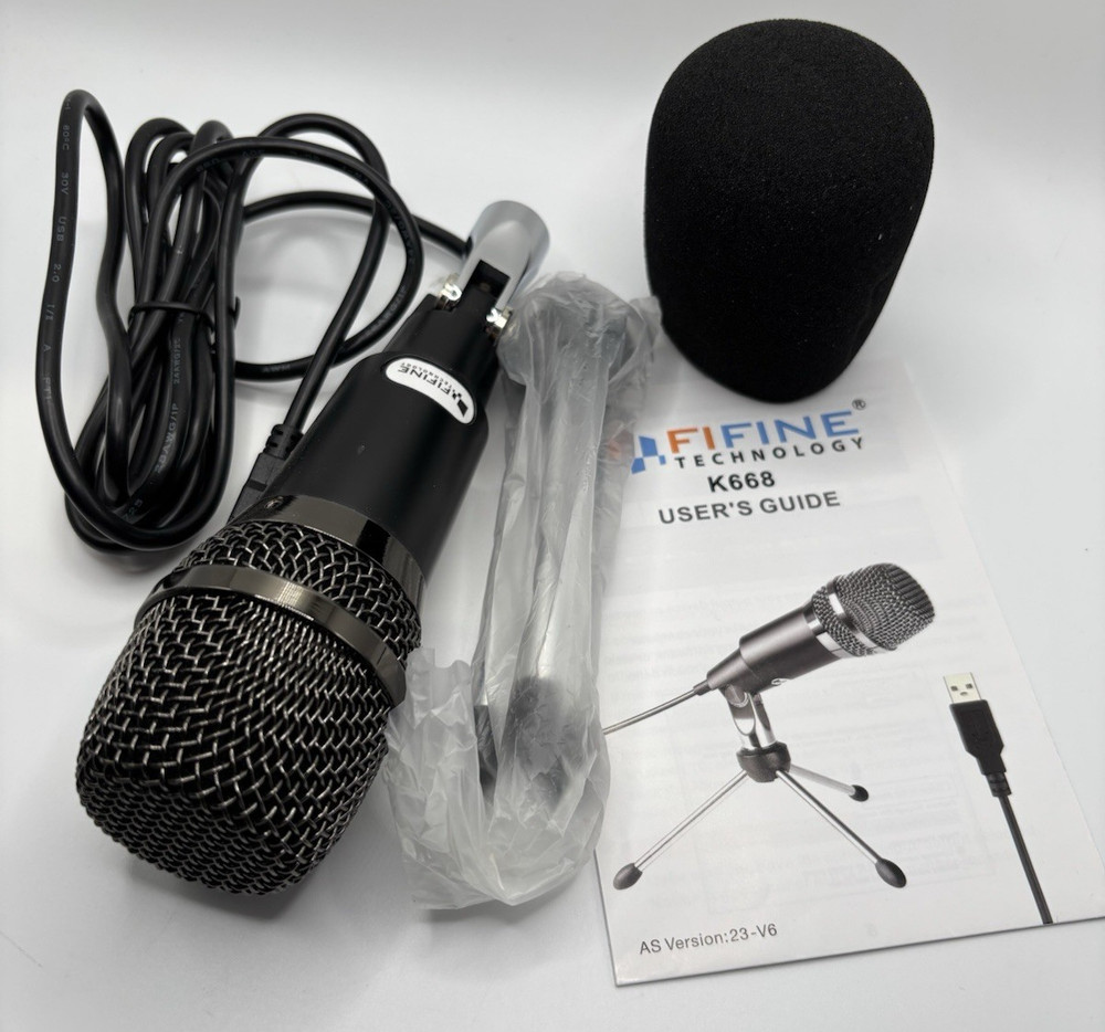 Fifine Plug & Play Home Studio USB Condenser Microphone for Windows PC - K668
