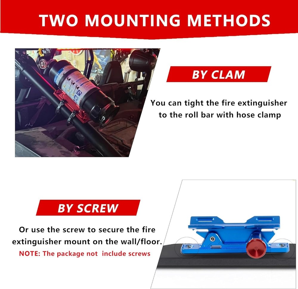 Quick Release Car Fire Extinguisher Mount – Blue Adjustable Aluminum Roll Bar...