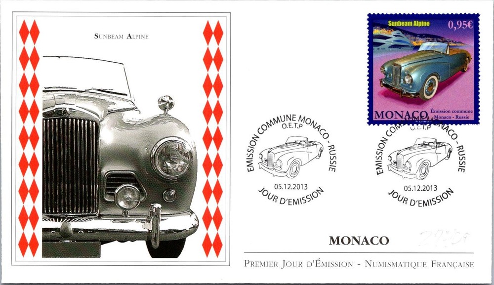 Monaco SC#  FDC 2013 Sunbeam Alpine - A03109