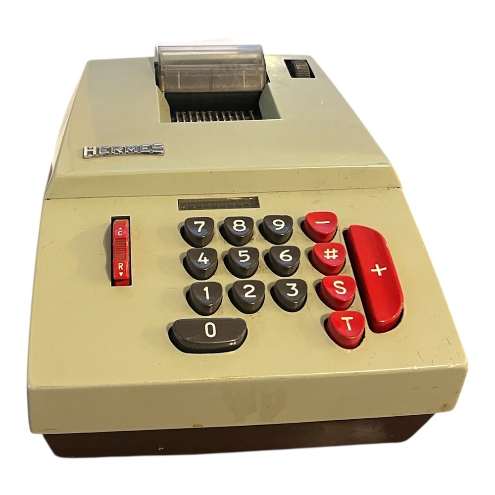 Hermes Precisa Model 209-10 Electric Calculator Adding Machine Tested, Works