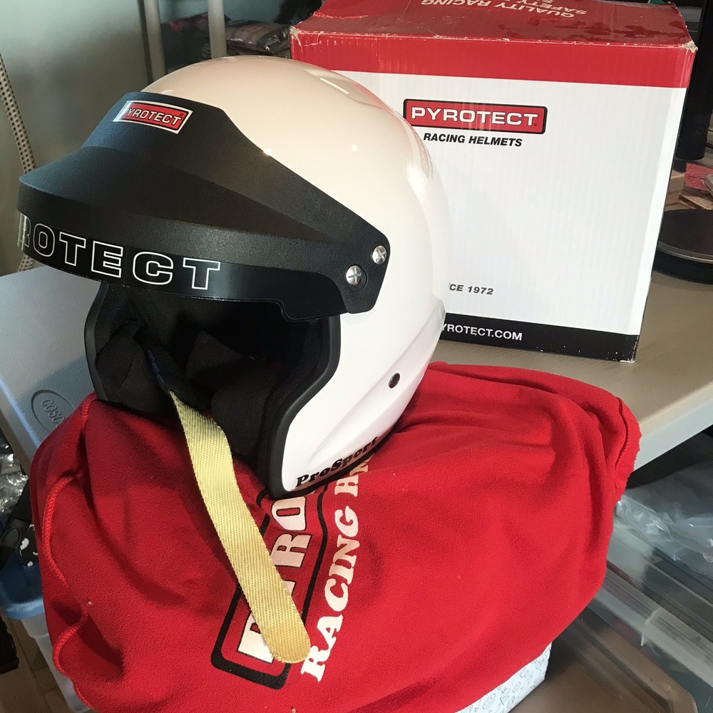 Pyrotect SA2015 Open Face Racing Helmet XS White Composite DOT w/ Box EUC