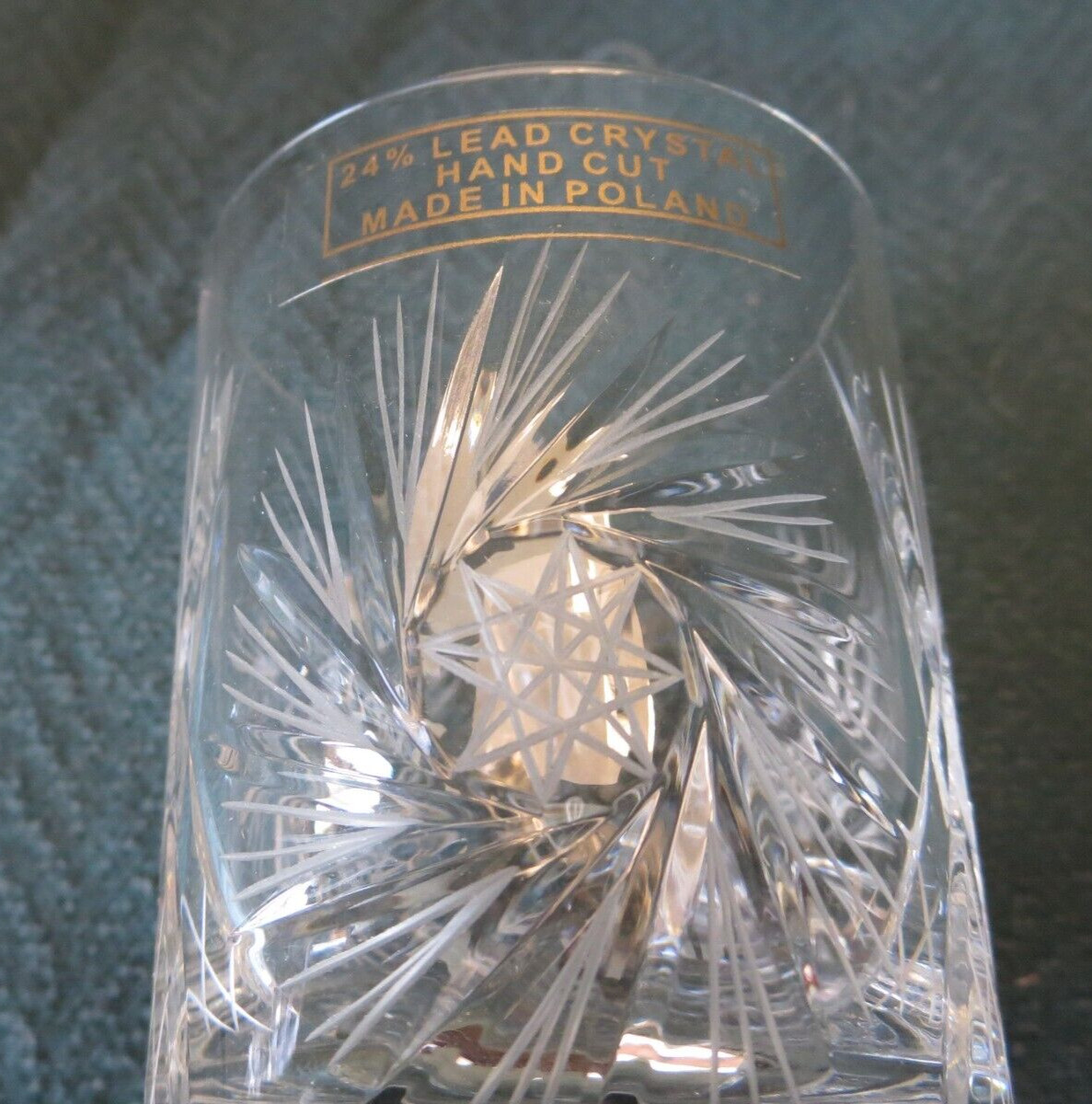 Gorgeous Hand Cut 24% Lead Crystal Tumble Up Carafe Pinwheel Made in Poland
