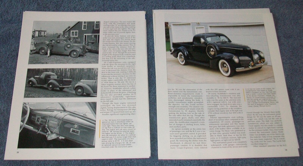 1937-39 Studebaker Coupe Express History Info Article "A Workable Proposition"