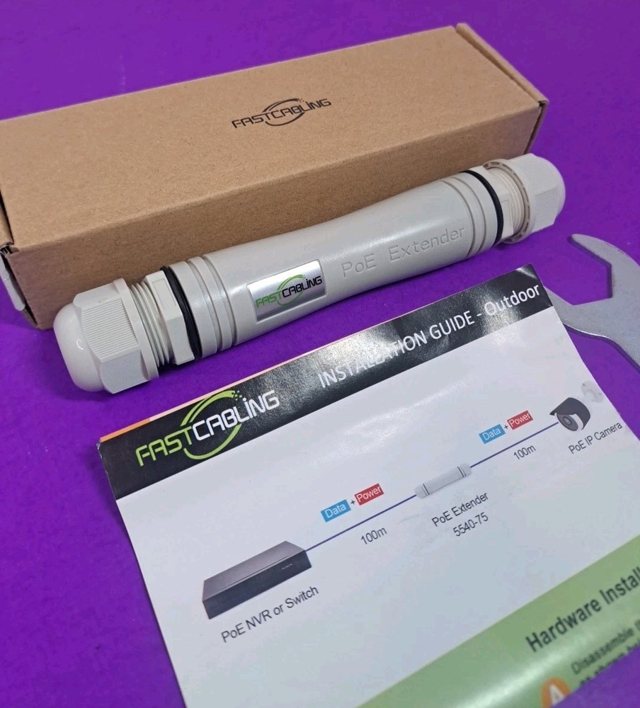 FASTCABLING Waterproof Direct Burial PoE Extender for IP Camera, Ethernet...