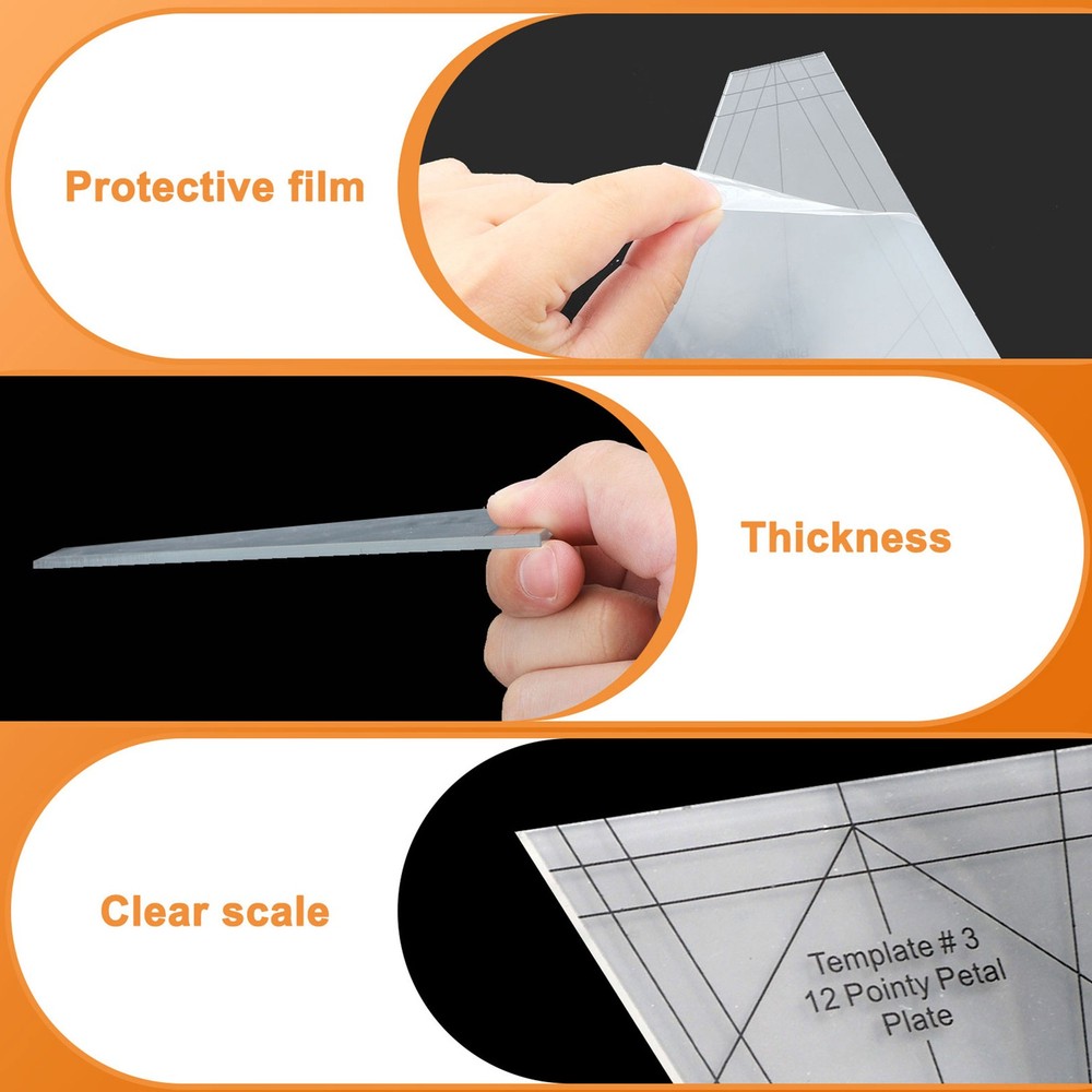 10PCS Shaped Sewing Quilting Ruler Set Creative Template Patchwork for DIY Craft