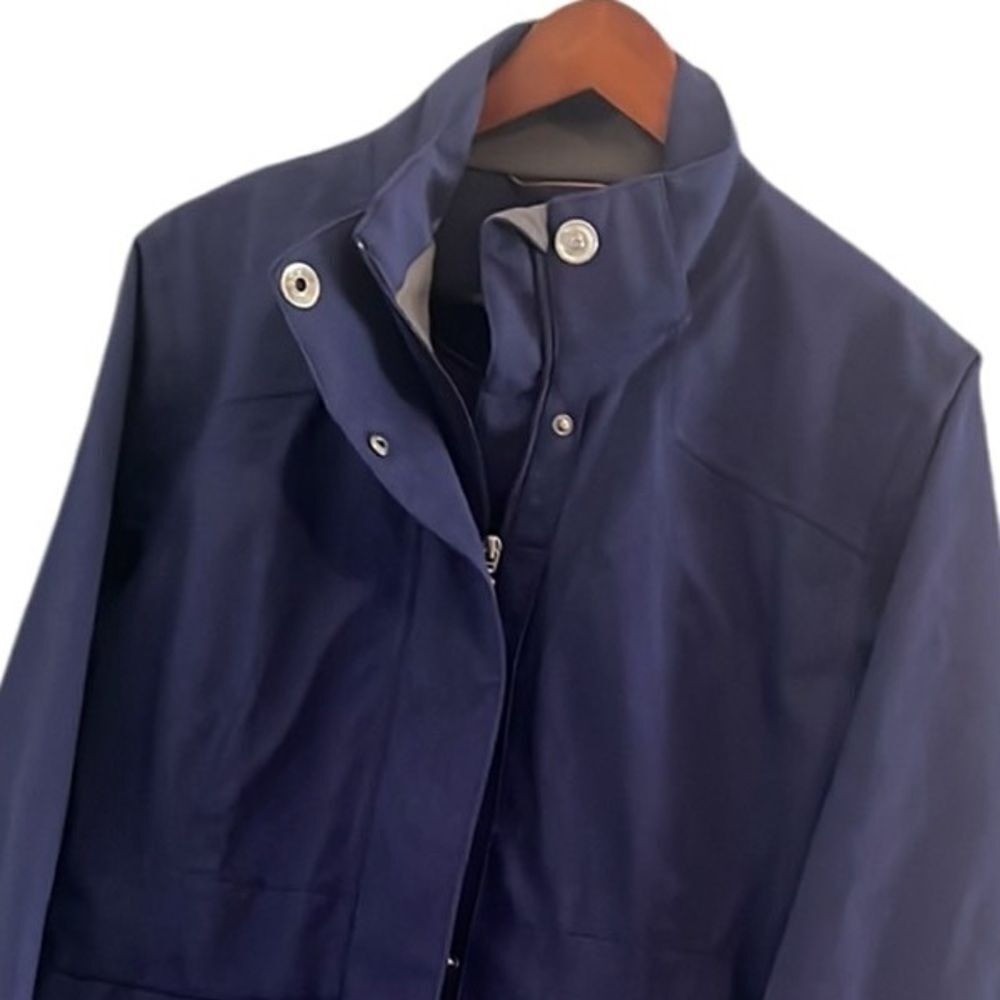 Merrell Opti-shell Navy Blue Front Pockets Snap Zip Closure Coat Size Large