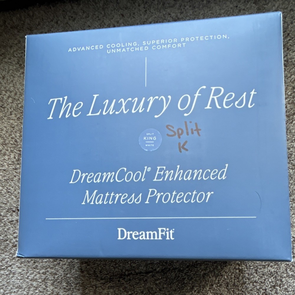 DreamFit DreamCool Enhanced Cooling Mattress Protector Split King White
