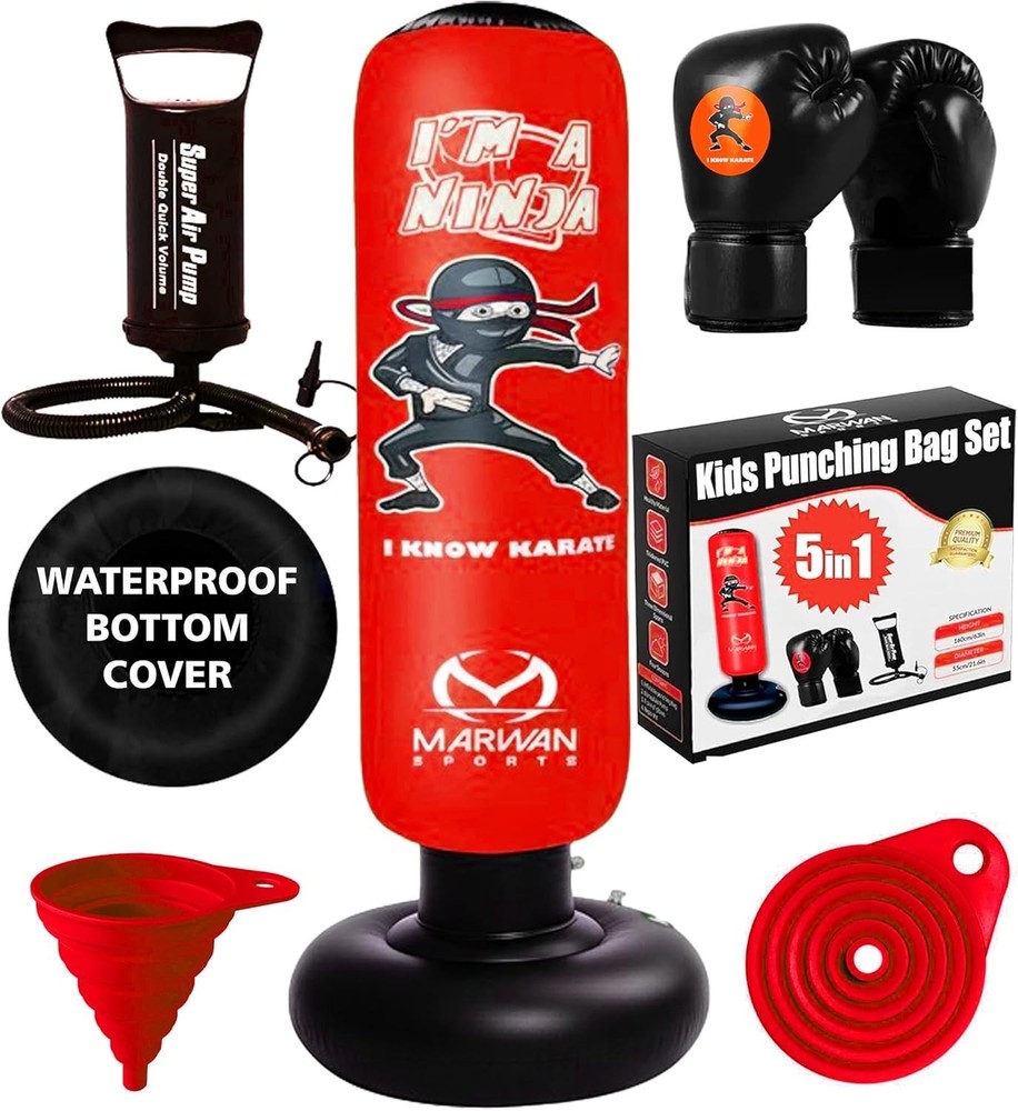 Kids Ninja Inflatable Punching Bag Set