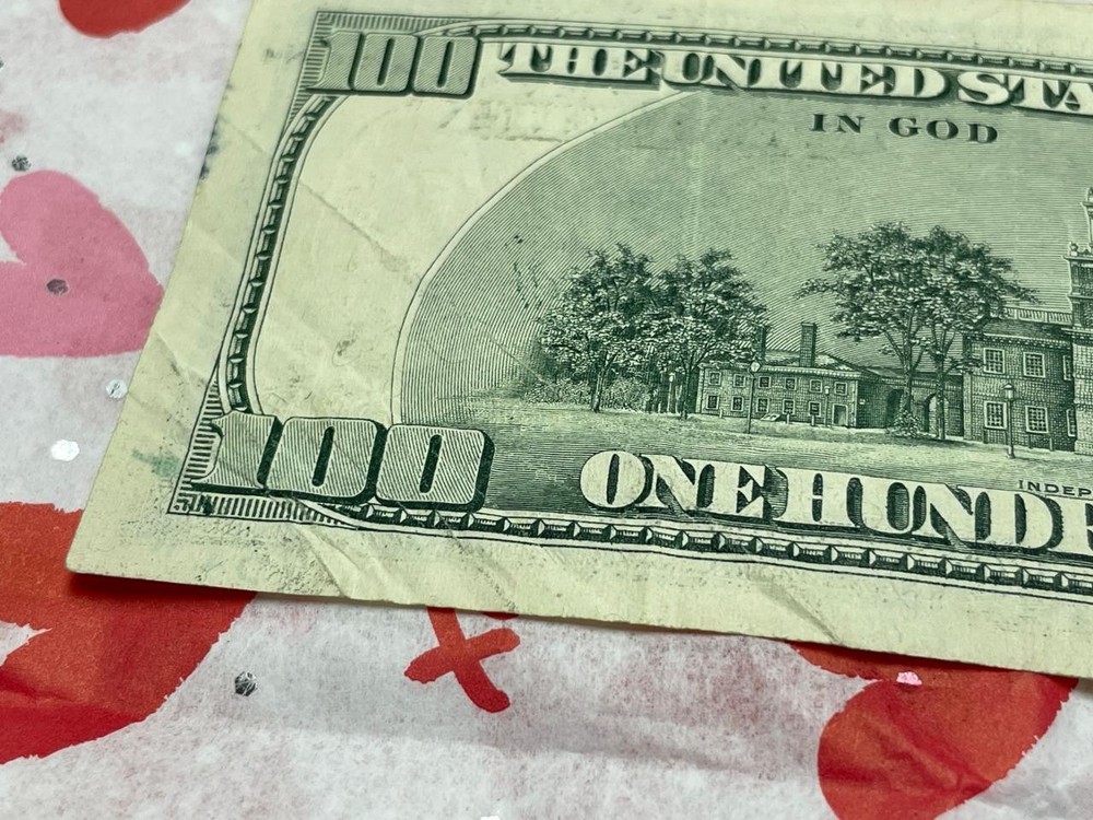 1996 $100 *SERIAL NUMBER INTERIOR FOLD ERROR* Circulated Withrow Rubin