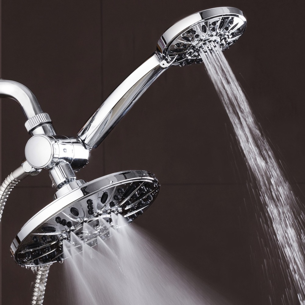 AquaDance® Multi-Setting Chrome Rainfall Shower Head Combo
