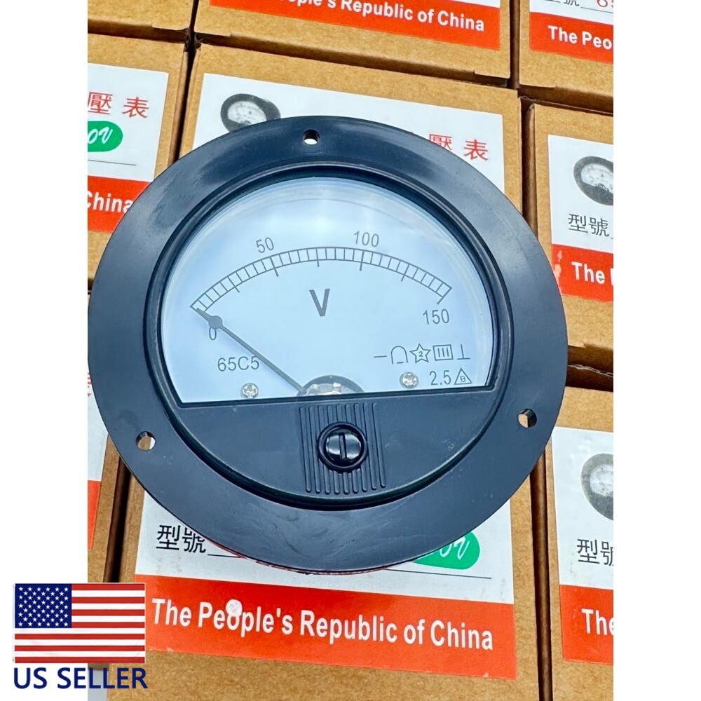 1PC DC 0 ~ 150V Round Analog Volt Pointer Needle Panel Meter Voltmeter