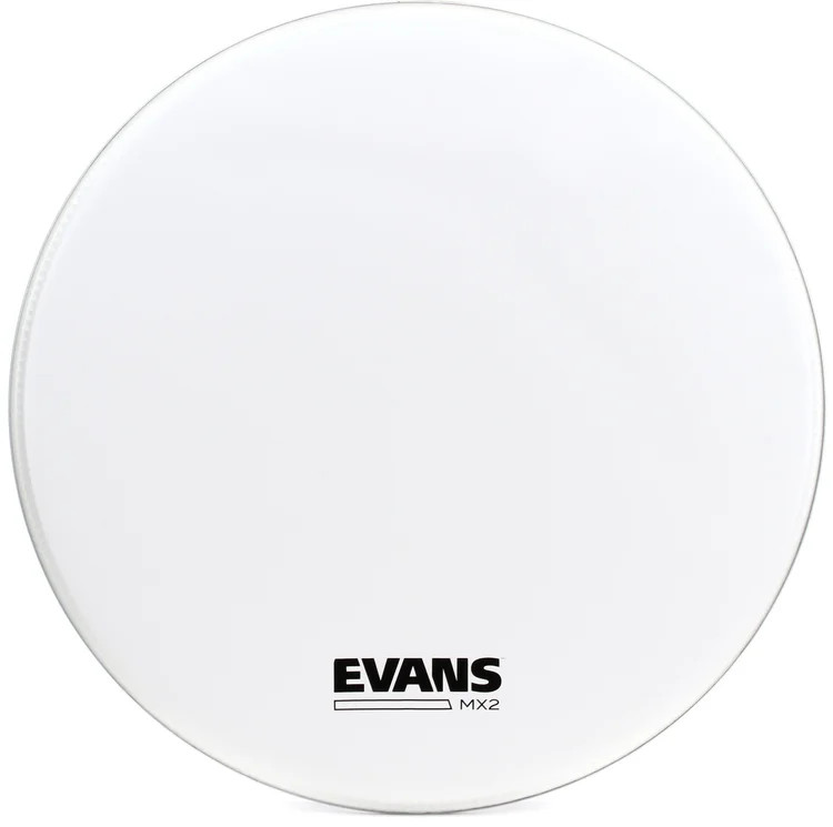 Evans MX2 White Marching Bass Drumhead - 28 inch