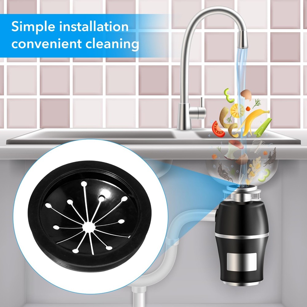 AxiyanX Kitchen Garbage Disposal Rubber Drain Insert,3pcs Black