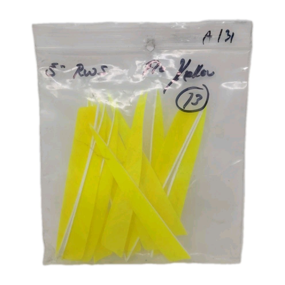 13 Count Archery Arrow Feathers 5" Right Wing Shield: Fluorescent Yellow