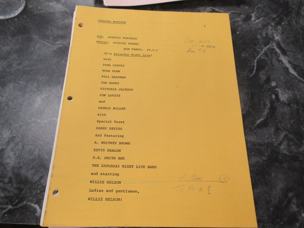 #497 Terry Rohnke's Personal Saturday Night Live Script Willie Nelson D DeVito
