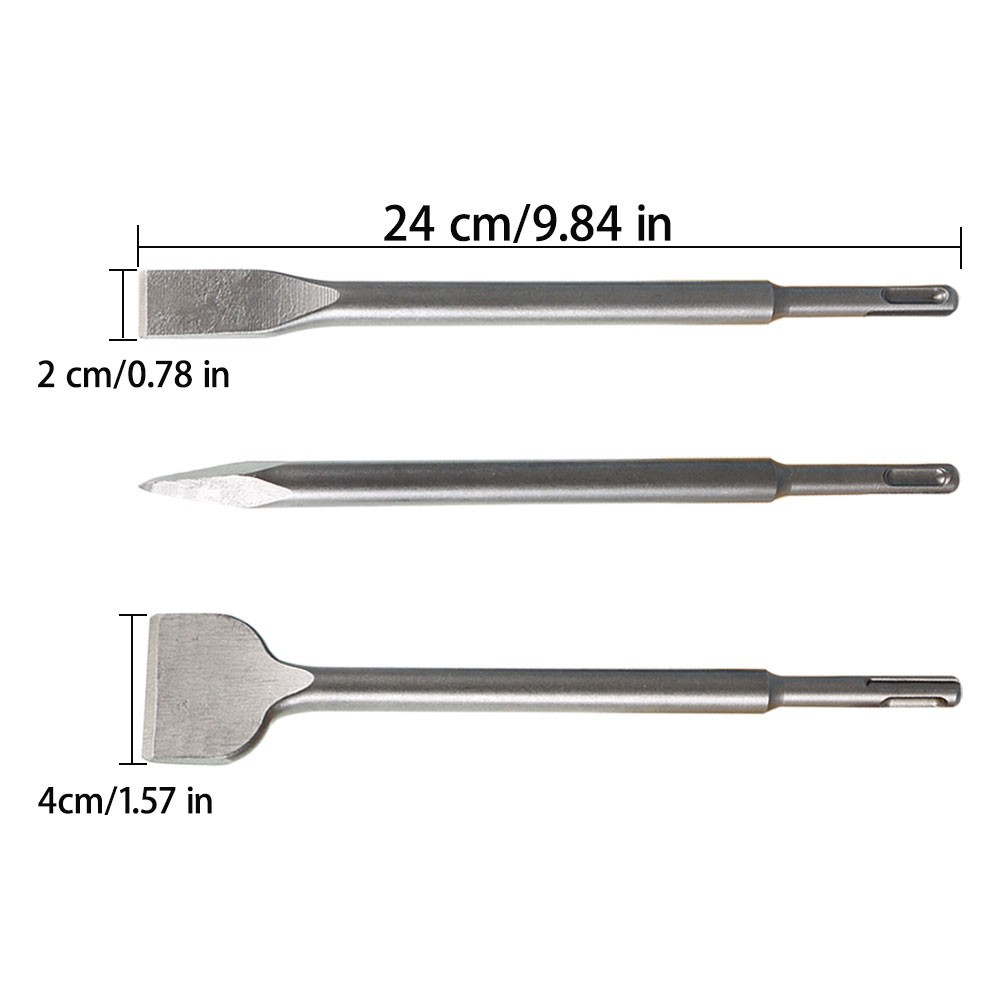 LABLT 6 Pcs Rotary Hammer Bits SDS plus Chisel Set Concrete Drill Bit Set